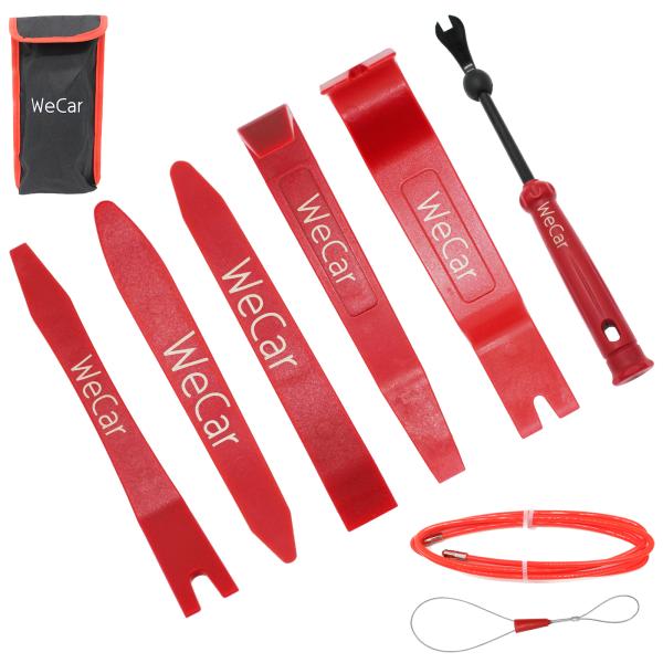 [人間工学に基づいて設計］人間工学に基づいて設計されたトリムリムーバルツールは、超軽量で便利なハンドヘルド機能、適度なカーブ、シャープではない、アンチスクラッチ、効果的に最短時間で様々な内外装の車のトリムをでき、力を省くことができます、車の...