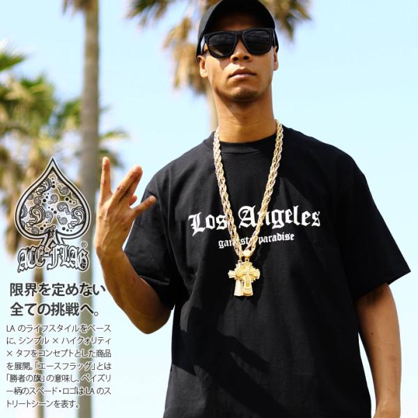 ACE FLAG Tシャツ 半袖 大きいサイズ エースフラッグ シンプル 西海岸 Los Angeles ロサンゼルス ギャング スラング クリップス