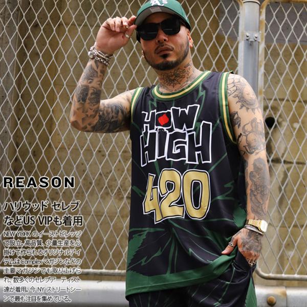 REASON × HOW HIGH ノースリーブ 大きいサイズ ハウ ハイ 映画 ビー・バッド・ボーイズ コラボ 公式 リーズン バスケットシャツ バスケシャツ タンクトップ b系
