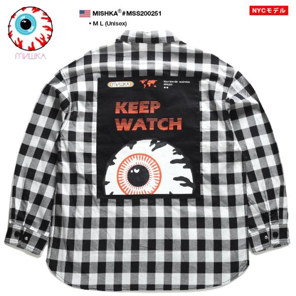 ミシカ Mishka 長袖シャツ 大きいサイズ かっこいい おしゃれ Keepwatch キープウォッチ 目玉デザイン 刺繍 特大boxパッチ ビッグシルエット 本格派大人のb系xlダンス通販 通販 Yahoo ショッピング