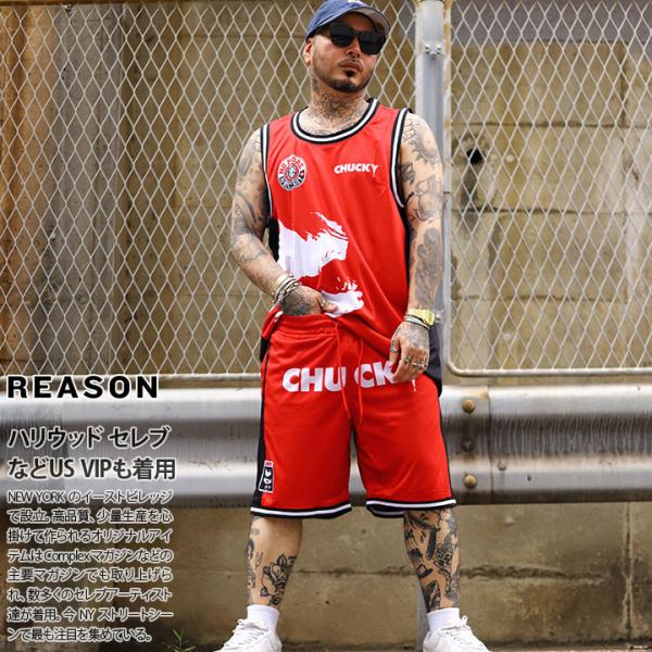 REASON × Chucky セットアップ ブランド ノースリーブ タンクトップ ハーフパンツ 大きいサイズ チャッキー Child's Play チャイルド・プレイ コラボ リーズン