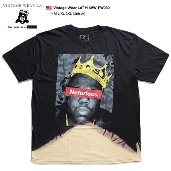 ヴィンテージウェア エルエー Vintage Wear La Tシャツ 半袖 かっこいい ビッグシルエット ノトーリアスビッグ ビギー ブリーチ加工 王冠 メンズ 大きいサイズ 本格派大人のb系xlダンス通販 通販 Yahoo ショッピング