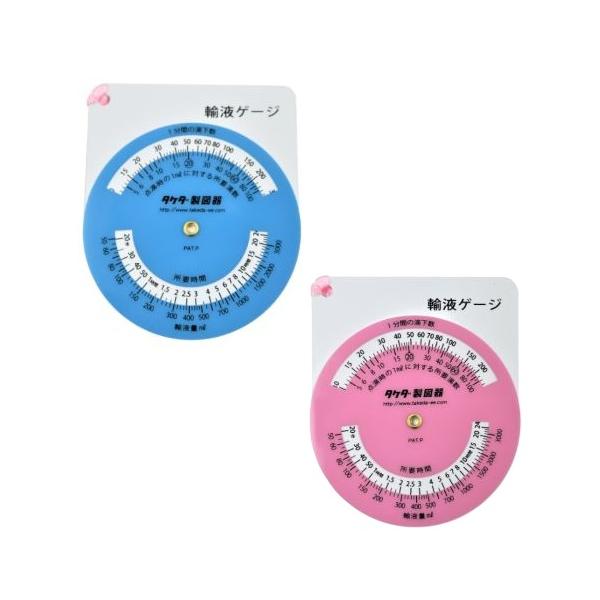 タケダ 輸液ゲージ 丸型 ブルー/ピンク 1個入