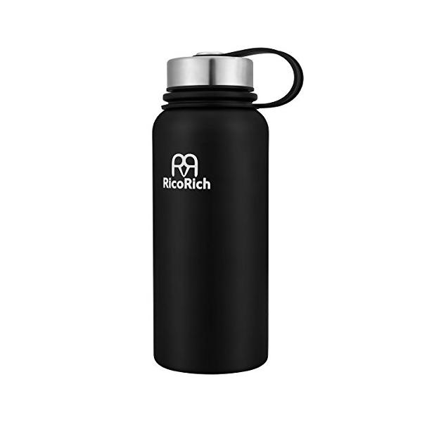 RicoRich 広口ステンレス 真空断熱 マグボトル 900ml ブラック RRWB81BK
