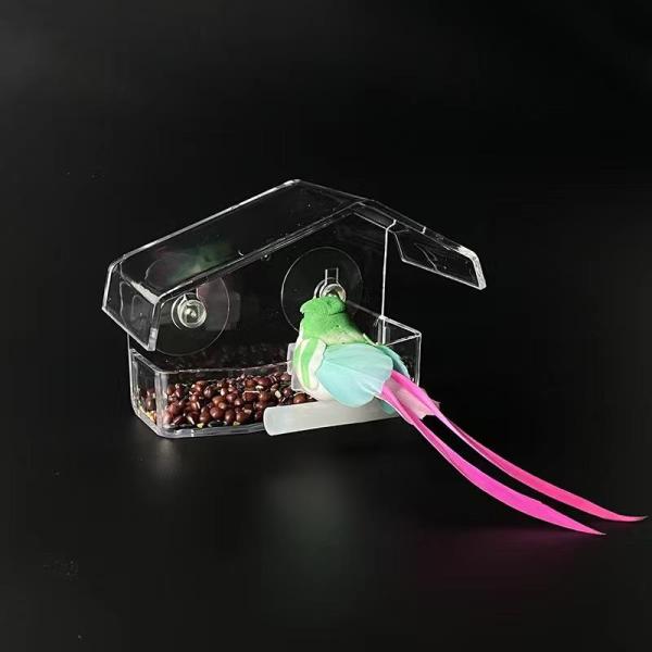 ??【高品質のアクリル！耐久性がある】鳥用フィーダーはアクリル製で、優れた品質と長寿命を実現しています。環境に優しいアクリル、無毒、無臭、耐久性、高い透明性を備えた軽量な野鳥の餌台です.??【構造】ウィンドウガラスの外側に3つの強力な吸引カ...