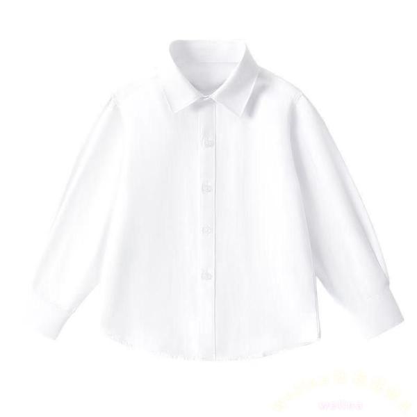 丸襟ブラウス レディース ワイシャツ UVカット 制服 スクールシャツ Welina ホワイト 角襟/丸襟 学生服 きれいめ 通学 オフィスにも シンプル サイズ130cm対応風