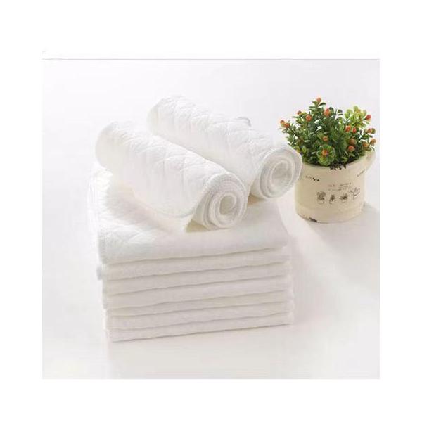 3層布おむつです。折りたたむ必要なしの成形タイプ♪パッドタイプで簡単装着できます。おむつカバーにセットしてお使いください。トレーニングパンツに重ねての使用もおすすめです♪サイズについて画像をご参照ください。素材について綿混