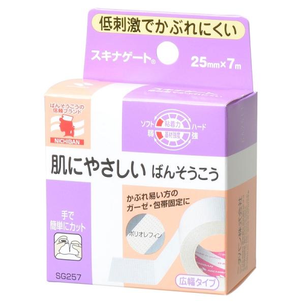 他サイト： ニチバン スキナゲート SG257 (25mm幅×7m) 肌にやさしい ばんそうこう 広幅タイプの商品画像