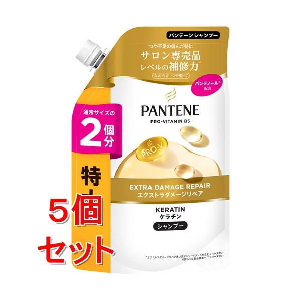 P&Gジャパン パンテーン エクストラダメージケア シャンプー つめかえ用 特大サイズ 600ml ×5個