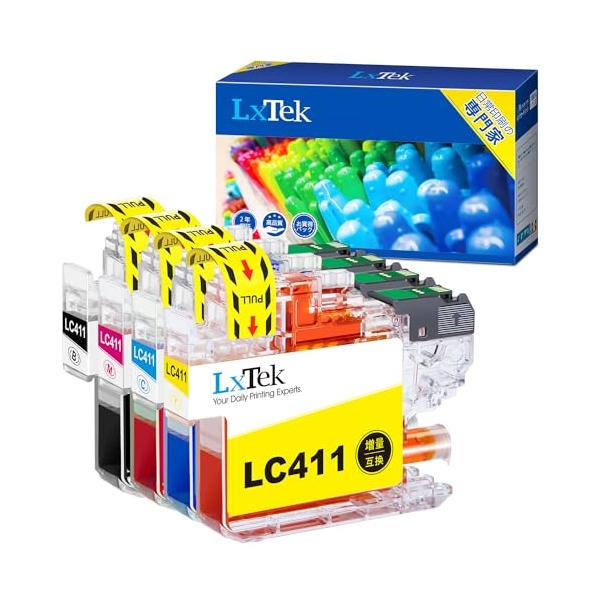 他サイト： 番号区分不用 LxTex LC411 ブラザー用 インク LC411-4PK 4色セット Brother用 インク LC411BK LC411C LC411M LC411Y 大容量タイプ DCP-J926N DCP-J52の商品画像