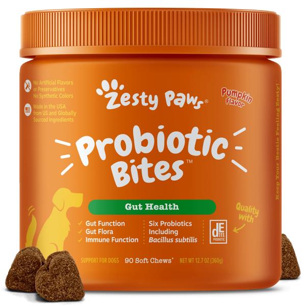 Zesty Paws プロバイオティクス バイツ 90粒 犬用 サプリメント ソフト