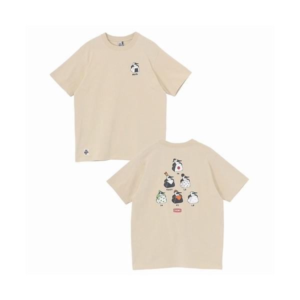 BoobyOnigiriFriendsT-Shirts　CHUMS（チャムス）（ブービーオニギリフレンズTシャツ）-Greige