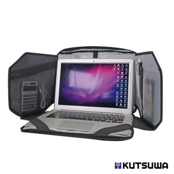 仕事場を丸ごと持ち運ぶ　可変式ノートPCケース強撥水視線をブロックプライバシーを守る「パーソナルパネル」機能付き収納可能なPCサイズ目安：H235×W330×D23mmまで　※ノートPCのみ収納の場合ショルダーベルトは付属しておりませんクツ...