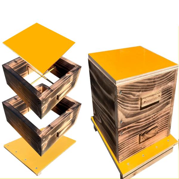 日本蜜蜂 巣箱 ニホンミツバチ 日本みつばち 重箱式巣箱 2段 送料無料