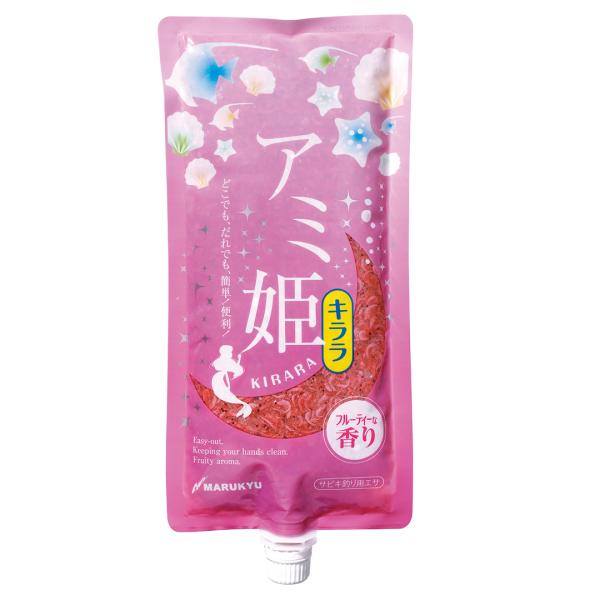 <br>堤防・サビキ釣り用配合エサ<br><br>アミ姫キララ<br>“キララ”と、しっかり粒でアピールアジが好むとも言われる赤色を強くし、水中でも目立つ“キララ”を配合したサビキ釣り用配合エ...