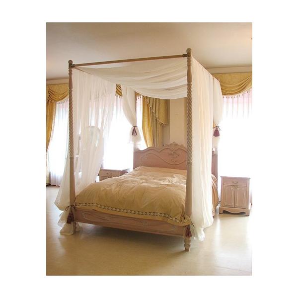 輸入家具 プリンセス家具 ラ・シェル 天蓋付きベッド シングルサイズ