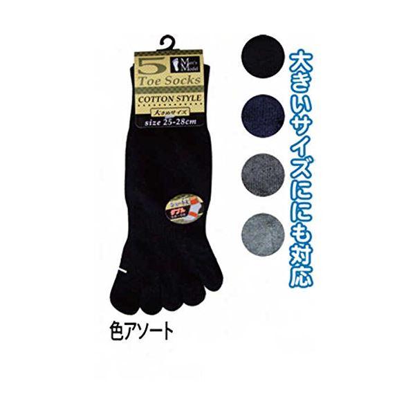 紳士綿混丈長5本指Wサポートスニーカー大寸46201 カラーアソート/指定不可 〔10個セット〕 45-462