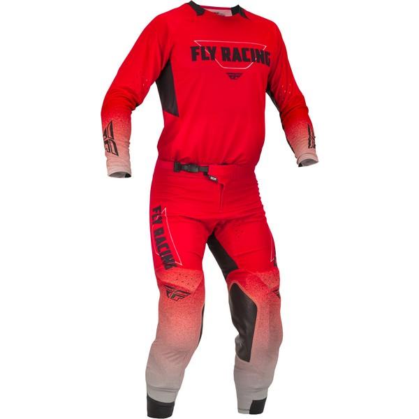 L/34インチ MXウエア上下セット FLY 23 EVOLUTION DST レッド/グレー ジャージ＆パンツ モトクロス 正規輸入品 WESTWOODMX