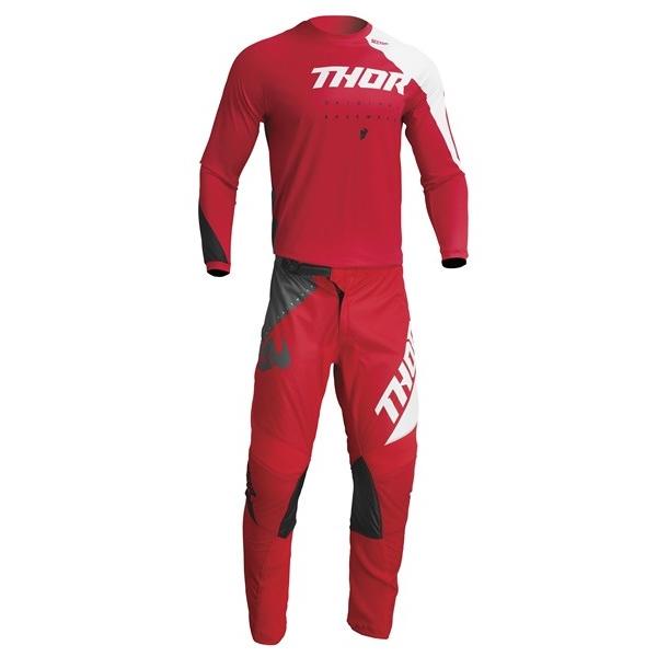 キッズ用 M/24インチ MXウエア 上下セット THOR 23 SECTOR EDGE レッド