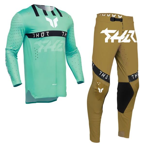 L/32インチ MXウエア 上下セット THOR SPORT FLITE ミント/コッパー