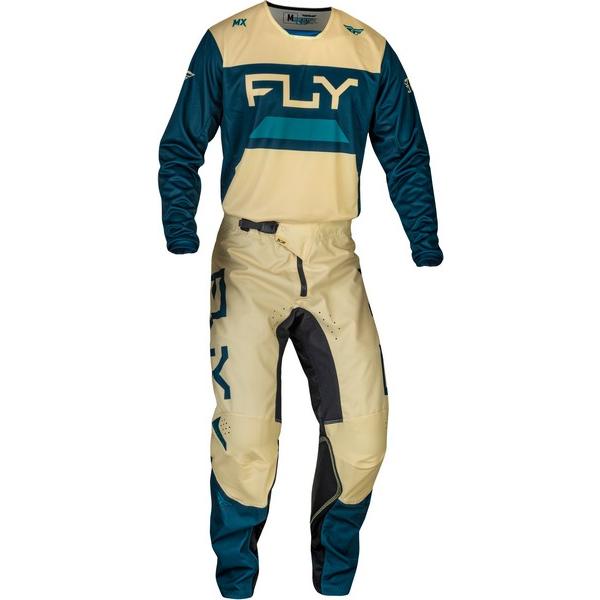 S/30インチ MXウエア 上下セット FLY 24 KINETIC RELOAD アイボリー/ネイビー/コバルト モトクロス 正規輸入品　WESTWOODMX
