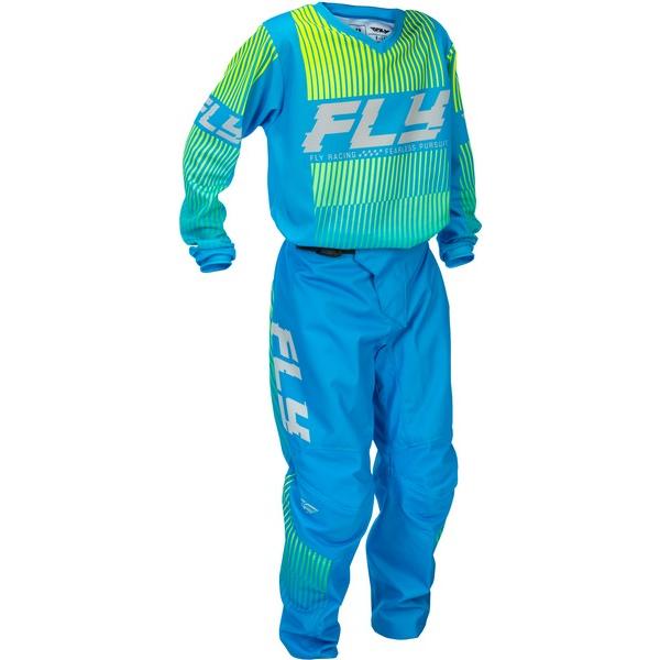 キッズ用 S/22インチ MXウェア 上下セット FLY F-16 ブルー/ハイビス 