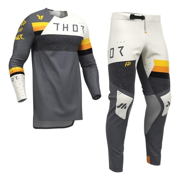 THOR モトクロスウェア　ジャージXL・パンツ38 XL/36インチ MXウエア 上下セット THOR SPORT LEAGUE チャコール