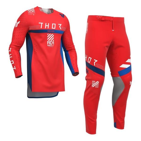 M/32インチ MXウエア 上下セット THOR SPORT SYNTH レッド ジャージ