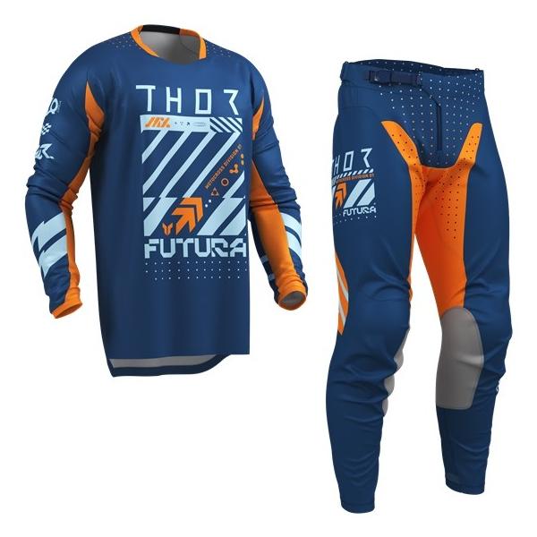 M/30インチ MXウエア 上下セット THOR LAUNCH FUTURA ネイビー/フロー