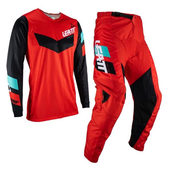 LEATT モトクロスウェアセット S/30インチ MXウエア 上下セット LEATT 23 3.5 RideKit レッド