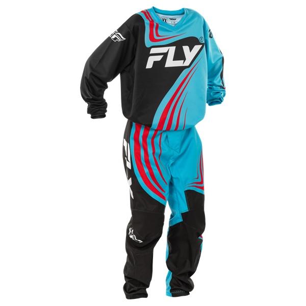 キッズ用 L/26インチ MXウェア 上下セット FLY F-16 シアン/ブラック