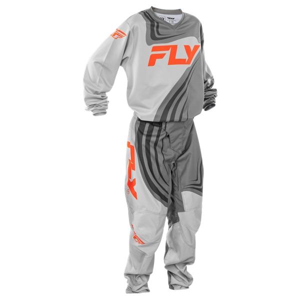 キッズ用 M/24インチ MXウェア 上下セット FLY F-16 グレー/オレンジ