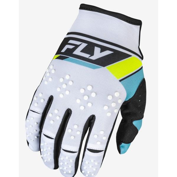 Lサイズ MXグローブ FLY 24 KINETIC PRIX ホワイト/ブラック/ハイビス モトクロス 正規輸入品 WESTWOODMX