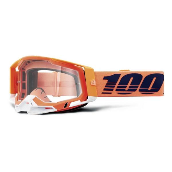 ヘルメットセット用 100% スポーツゴーグル オレンジ モトクロス MTB MXゴーグル 100% 22fa RACECRAFT2 Coral モトクロス 正規輸入品