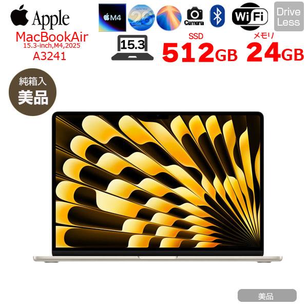 MacBook Air 【中古】Apple 15.3inch MC6K4J/A A3241 2025 TouchID