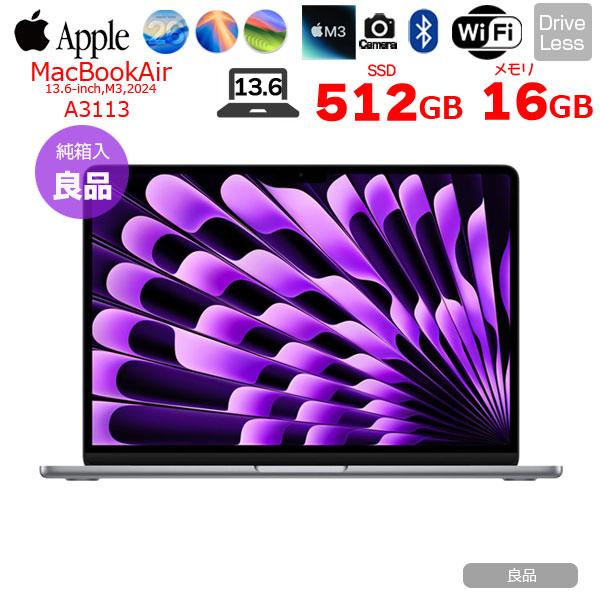 即購入可能 qxvfzqMacBook Air 2024 MacBook Air 【中古パソコン】Apple 13.6inch MXCR3J/A A3113 2024
