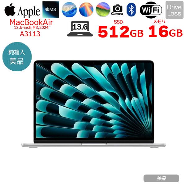 MacBook Air 中古パソコン】Apple 13.6inch MXCT3J/A A3113 2024 
