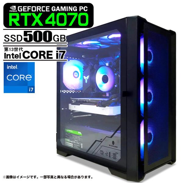 PASOUL ゲーミングPC ブラック メッシュ GeForce RTX4070 第13世代 