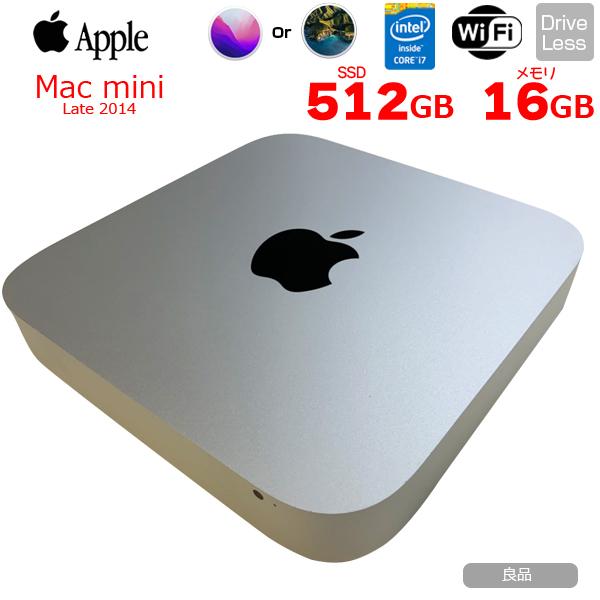 MacOS Monterey 12 またはMacOSBigSur116　からご選択可■中古パソコン 保証3ヵ月　本体型番 : APPLE Mac mini Late 2014 A1347 MGEQ2J/ACPU :Corei7 4578U ...