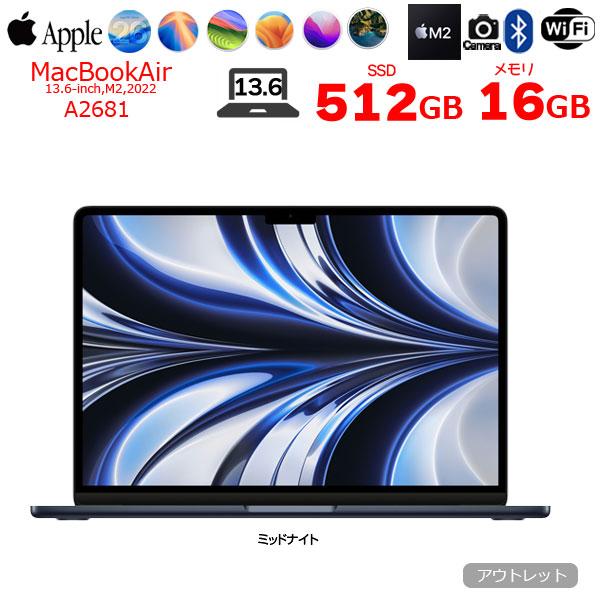 MacBook Air 【中古パソコン】Apple 13.6inch MLY43J/A A2681 2022 