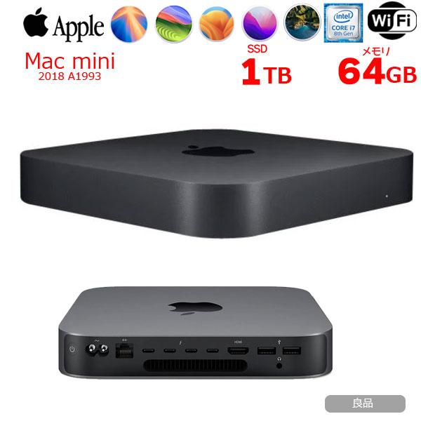 Mac mini Apple MRTT2J/A A1993 2018 小型デスク 選べるOS [Core i7 