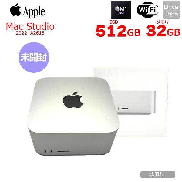 【未開封パソコン】Apple Mac Studio MJMV3J/A A2615 M1 Max 2022 小型デスク 選べるOS [Apple M1 Max 10コア 24コアGPU 32GB 512GB 無線 BT シルバー ]：未開封