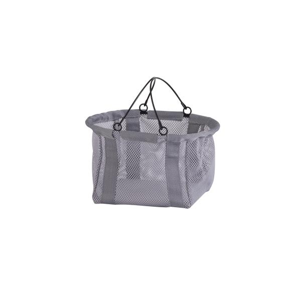 買い物カゴ カゴ 折り畳み アビテ Habiter ファブリック メッシュバスケット Ｓ グレー FL-701-GY 4538996586445