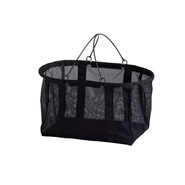買い物カゴ カゴ 折り畳み アビテ Habiter ファブリック メッシュバスケット Ｌ ホワイト FL-702-BK 4538996586476