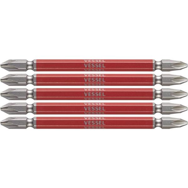 他サイト： ベッセル VESSEL 40V対応 両頭 剛彩ビット +2×110 5本組 GS5P2110 精密ビット ビット 先端工具 工具 ドライバー 4907587336545の商品画像