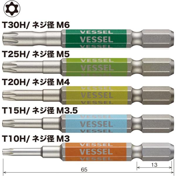 �x�b�Z�� VESSEL 40V�Ή� �Г��g���N�X ���ʃr�b�g 5�{�g T10H/T15H/T20H/T25H/T30H�~65 GS5P-33 65���� ���z �d�C �@�B�g�� ���� �����g�� DIY 4907587337146 ���i�摜1