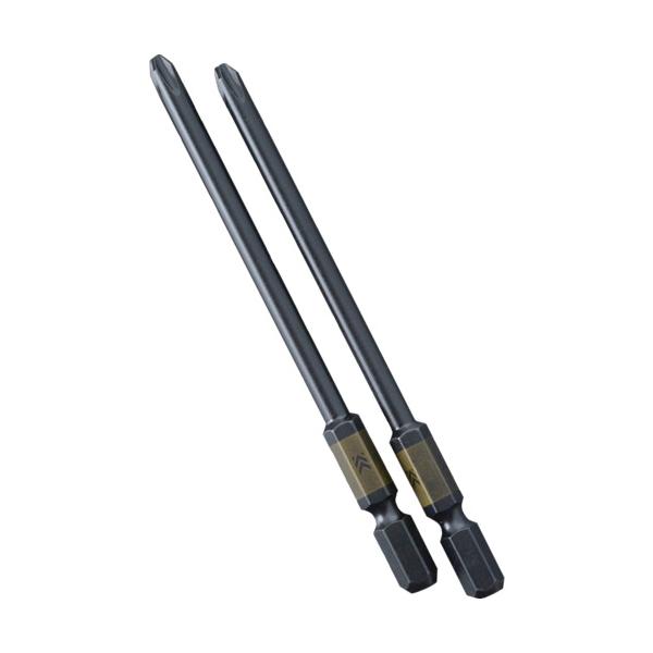 フジ矢 電動ドライバー用段付ビット （黒金・２本組）＋２×１００ｍｍ  4952520403662
