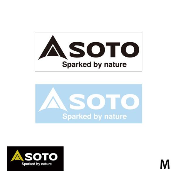 SOTO ソト ステッカー カッティングステッカー CUTTING STICKER シール 車 屋外 M ブラック ホワイト ロゴ ロゴステッカー