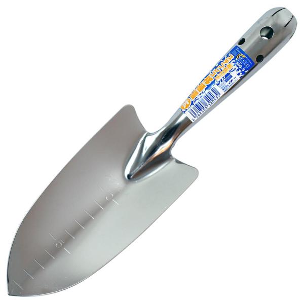 【特長】目盛り付きのなので土の深さを計測できます。●ステンレス製なので水洗いしても錆びにくく、お手入れ簡単。●補強付きなので首部が折れにくい。【用途】植物の植替え、寄植え作業に。【注意事項】ご使用上の注意をご使用前に必ずお読みください。【仕...