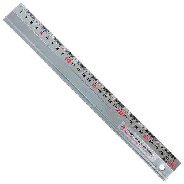 アルミ定規 滑り止め付き 30cm 読み取りやすい2色目盛 BAR-30 測定用品 曲尺・直尺 BIGMAN ビッグマン 4962308518938